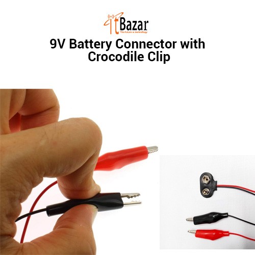 Alligator Clips With 9V Battery Connector